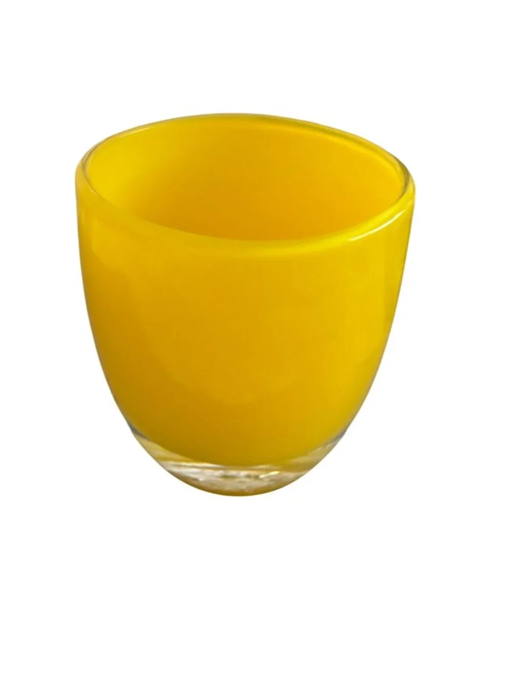 Glassybaby Pre-Triskelion Handblown Glass Votive Candle Holder Yellow Decor New